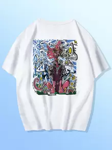 Tim Lord Guys Cotton Cat Graphic Tee - White - View 1