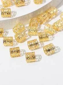 60入組鏤空電話線髮圈 - 金色 - 查看 4