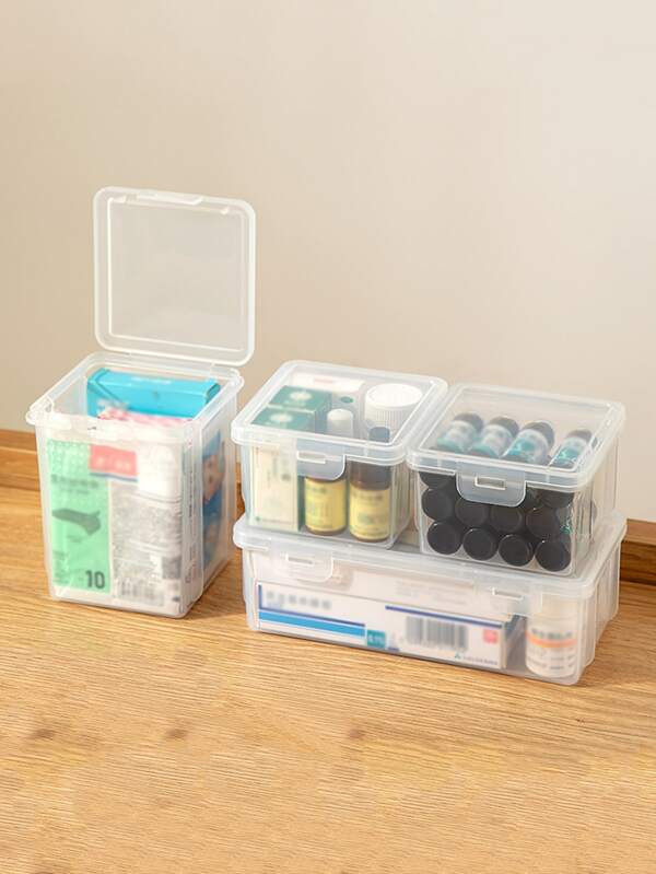1 pièce Boîte de rangement transparent médicament Mode en ligne