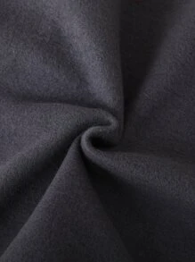 SHEIN Sudadera Con Capucha Y Pantalones Deportivos Térmicos Forrados Con Gráfico De Letras Y Bolsillo Canguro Para Niños Entre 10 Y 12 Años - Gris Oscuro - Ver 4