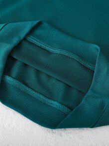 男孩條紋織帶運動衫無襯衫 - 墨綠色 - 查看 3