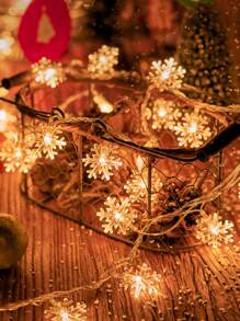 1Pc 10/20/30/40/50/100 Led 1/2/3/4/5/10M Sử Dụng Nguồn Điện USB Đa Năng Giáng Sinh Hình Bông Tuyết Cổ Tích Dây Đèn - Màu vàng - Xem 3