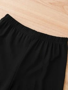 女孩荷葉邊腰帶T恤和褲子 - 彩色 - 查看 6