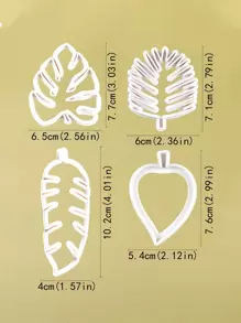 4 piezas Cortador para galletas en forma de hoja - Blanco - Ver 3