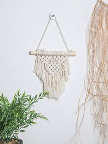 1 件编织流苏壁挂装饰家居装饰、房间装饰、墙壁装饰 - 米色 - 查看 3
