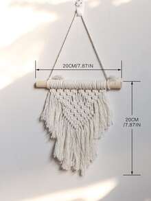 1 件编织流苏壁挂装饰家居装饰、房间装饰、墙壁装饰 - 米色 - 查看 5