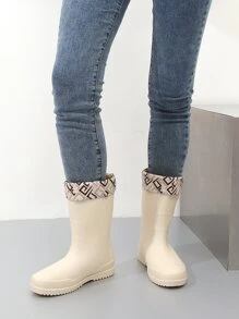 幾何和字母圖案雨鞋 - 米色 - 查看 7