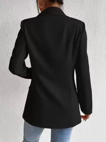 RosyDaze 雙排釦西裝領西裝外套 - 黑色 - 查看 2