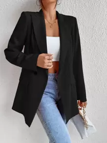 RosyDaze 雙排釦西裝領西裝外套 - 黑色 - 查看 5
