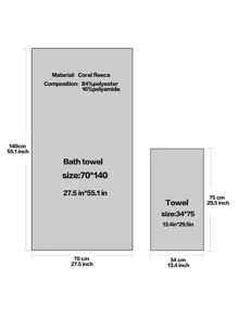 2pcs/set Chevron Pattern Towel (1 Towel + 1 Bath Towel), Daily Fabric Bath Towel For Home - Green - View 3