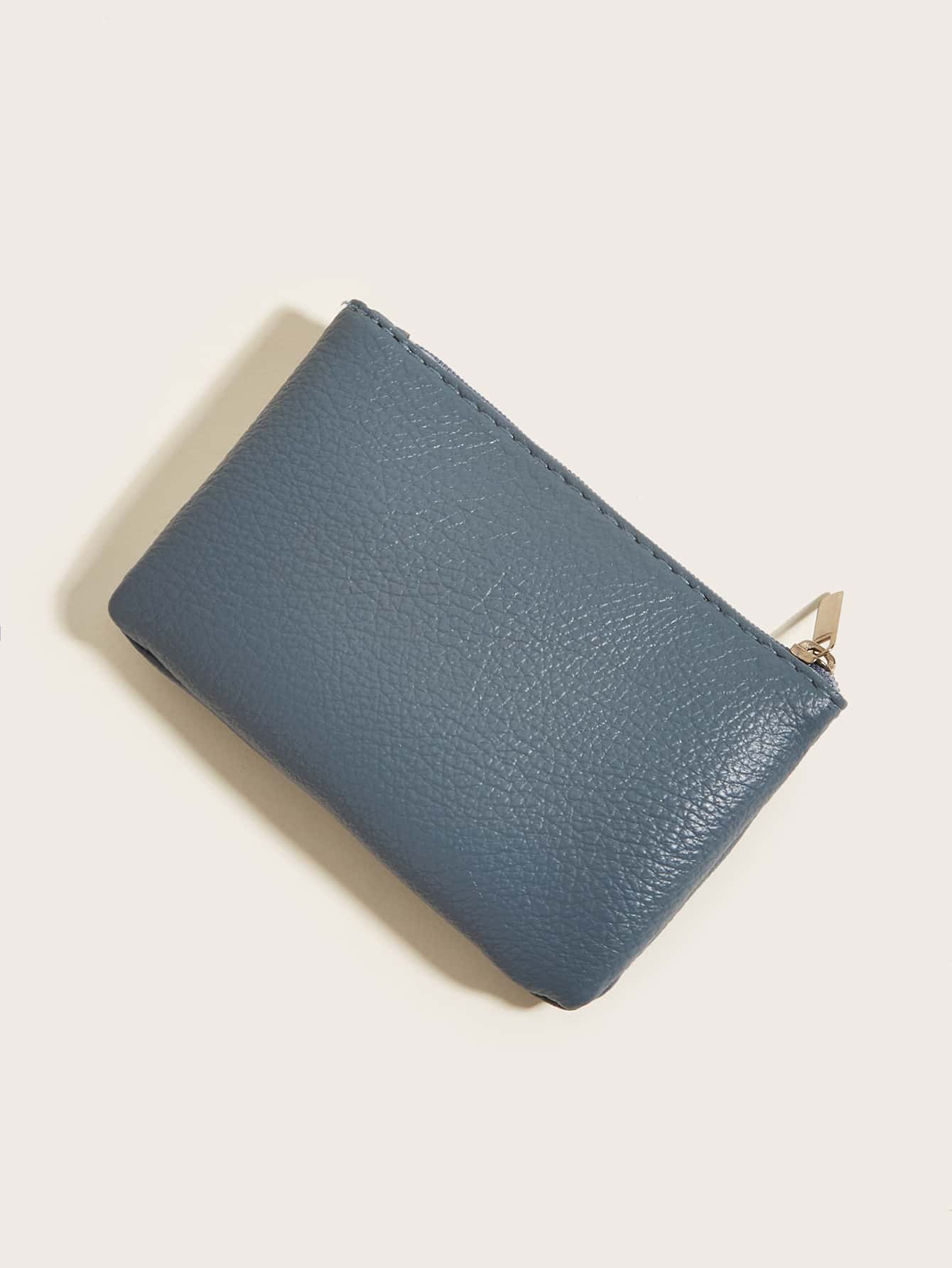 Monedero de litchi en relieve - Neblina azul - Ver 1