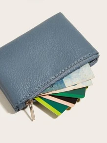 Monedero de litchi en relieve - Neblina azul - Ver 5