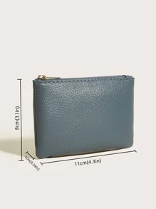 Monedero de litchi en relieve - Neblina azul - Ver 6