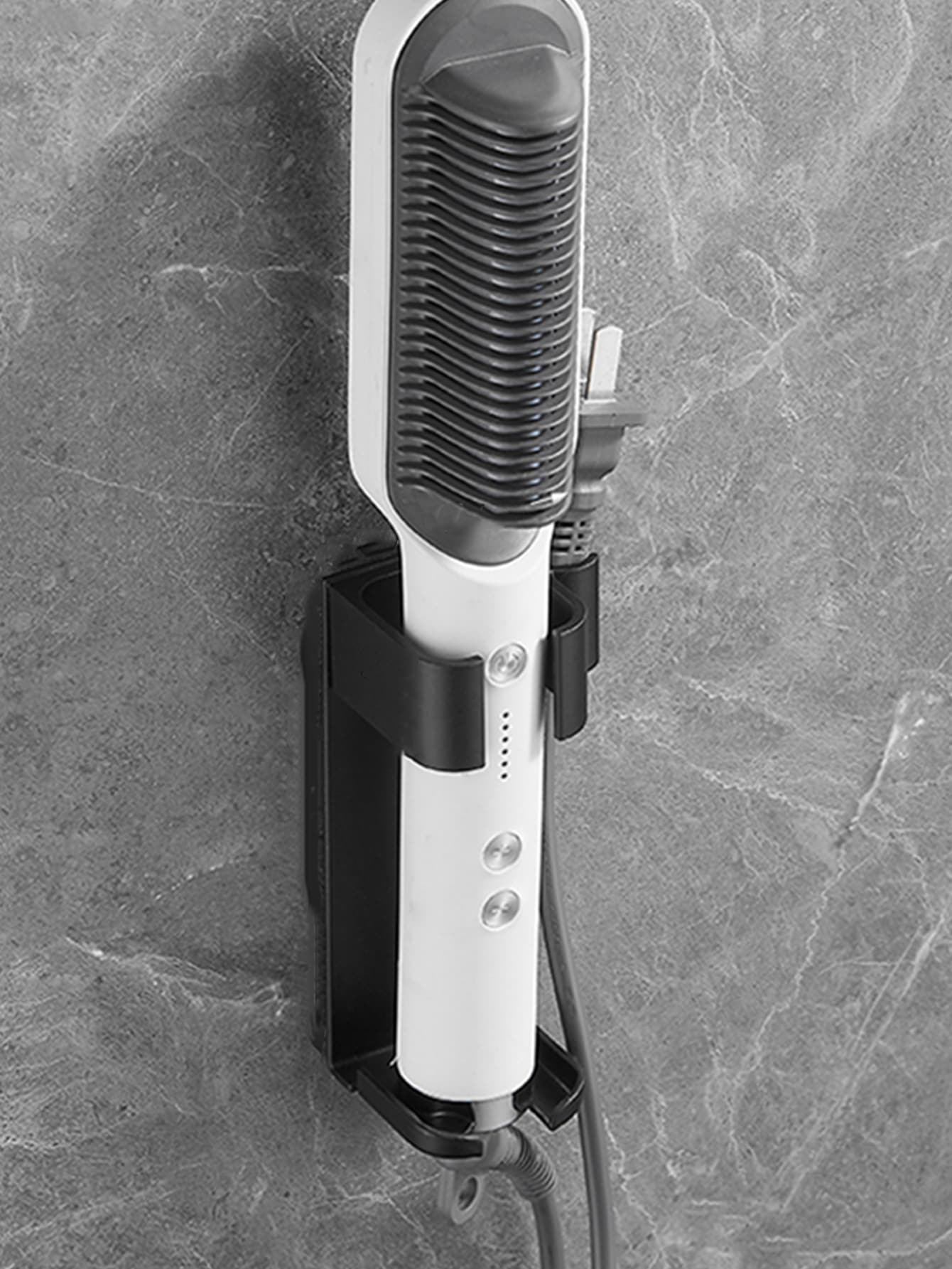 Black Space Aluminum Bathroom Storage Rack For Hair Curling Irons/Straighteners, Grey 1pc Bathroom Accessories - Black - View 1