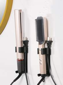 Black Space Aluminum Bathroom Storage Rack For Hair Curling Irons/Straighteners, Grey 1pc Bathroom Accessories - Black - View 3