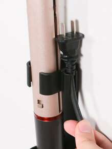 Black Space Aluminum Bathroom Storage Rack For Hair Curling Irons/Straighteners, Grey 1pc Bathroom Accessories - Black - View 6