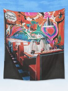 Pampatine Ghost & Abstract Graphic Print Tapestry - Nhiều màu - Xem 1