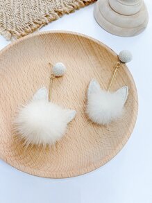 Ear & Pom Pom Trang trí thả bông tai - Màu be - Xem 2