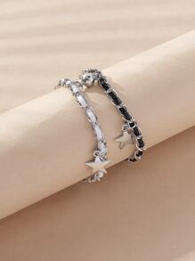 2 cái Cặp đôi Quả bóng từ tính & Vòng tay quyến rũ Ngôi sao - Đen và trắng - Xem 2