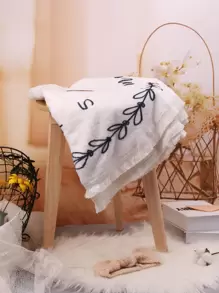 嬰兒女寶寶字母圖案紀念毯配套2件配件,新生兒攝影必備