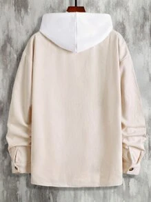 Manfinity 男士寬鬆格紋印花下垂肩襯衫,無帽款 - 彩色 - 查看 2