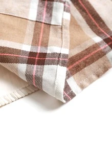 Manfinity 男士寬鬆格紋印花下垂肩襯衫,無帽款 - 彩色 - 查看 4