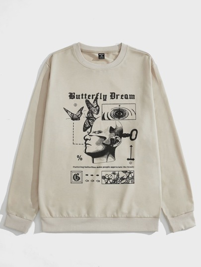 Sweat-shirt Graphique De Lettre De Chiffre Pour Homme