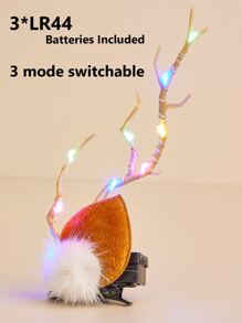 2 szt. świąteczne poroże renifera świecące spinki do włosów, świąteczne świecące akcesoria dekoracyjne, wystrój pokoju, świąteczne oświetlenie, dekoracja sypialni, wystrój domu, dekoracja imprezy, świąteczny prezent, święto dziękczynienia, ozdoby choinkowe