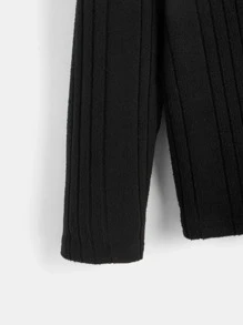 SHEIN Boys Ribbed Knit Tee - Black - View 3