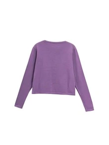 Solid Asymmetrical Hem Jumper - Purple - View 2