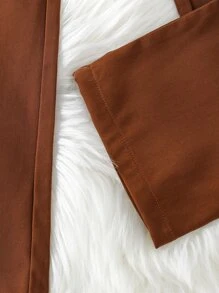 Girls Mock Neck Lettuce Trim Tee & Belted Trousers - Multicolor - View 5