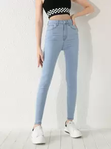 Teen Girl Spring/Summer Casual Jeans - Light Wash - View 4