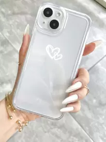 Valentines 1-2 Pcs Transparent Heart-Shaped Full Camera Lens Phone Case Compatible With Iphone 11/12/13/14/15/16 Pro Max Waterproof Shockproof Anti-Fall Scratch Resistant
