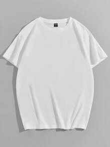 Manfinity VCAY Camiseta de manga corta casual con onda y gráfico de letra japonesa urbana para hombre de talla grande, regalo de novio - Blanco - Ver 2