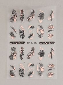 FULL BEAUTY 2張葉子圖案美甲貼紙 - 彩色 - 查看 3