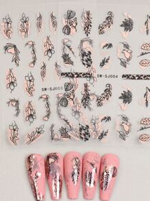 FULL BEAUTY 2張葉子圖案美甲貼紙 - 彩色 - 查看 6