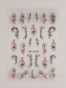 FULL BEAUTY 2張葉子圖案美甲貼紙 - 彩色 - 查看 7