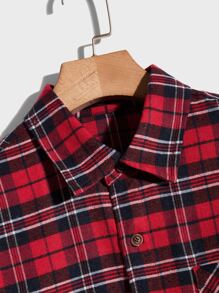 GENTILAND Loose Fit Men's Tartan Button-Front Pocket Shirt - Multicolor - View 3