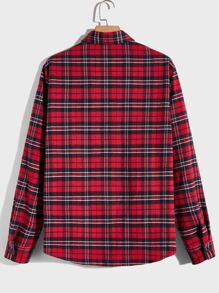 GENTILAND Loose Fit Men's Tartan Button-Front Pocket Shirt - Multicolor - View 4