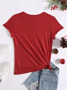 Christmas Gonk Print Tee - Red - View 2