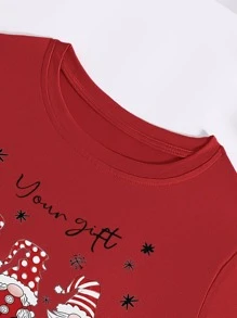 Christmas Gonk Print Tee - Red - View 4