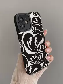卡通臉手機殼 - 黑與白 - 查看 1