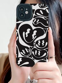 卡通臉手機殼 - 黑與白 - 查看 2