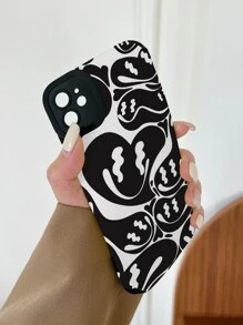 卡通臉手機殼 - 黑與白 - 查看 3