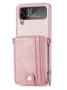 Hộp đựng điện thoại Wallet đa chức năng có dây buộc - Bụi hồng - Xem 4