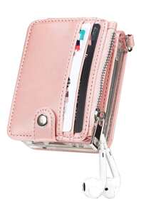 Hộp đựng điện thoại Wallet đa chức năng có dây buộc - Bụi hồng - Xem 5