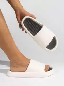 Men Single Band Slides - White - View 2