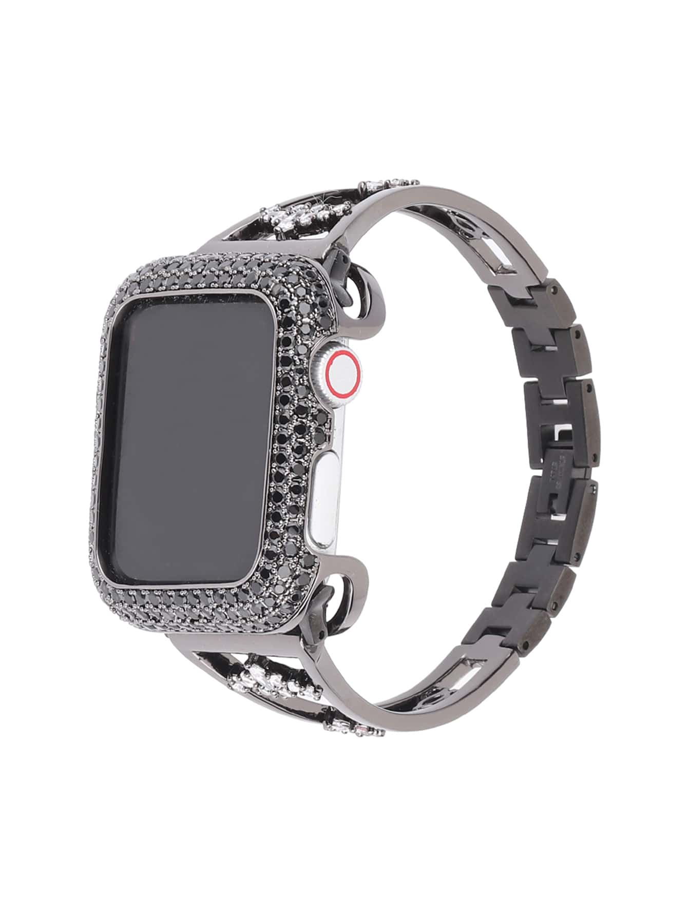Rhinestone Watchband Compatible With Apple Watch - Black - View 1