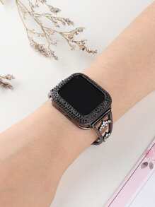 Rhinestone Watchband Compatible With Apple Watch - Black - View 5