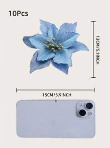 10入組聖誕擬真花 - 彩色 - 查看 6